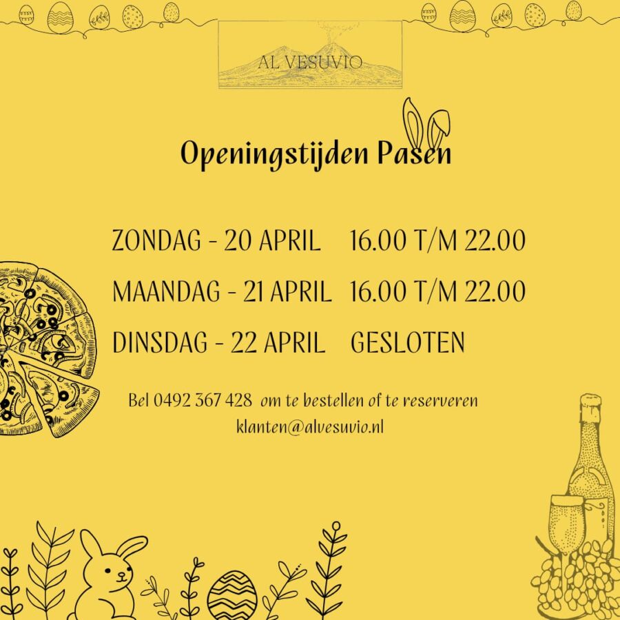Openingstijden voor Pasen